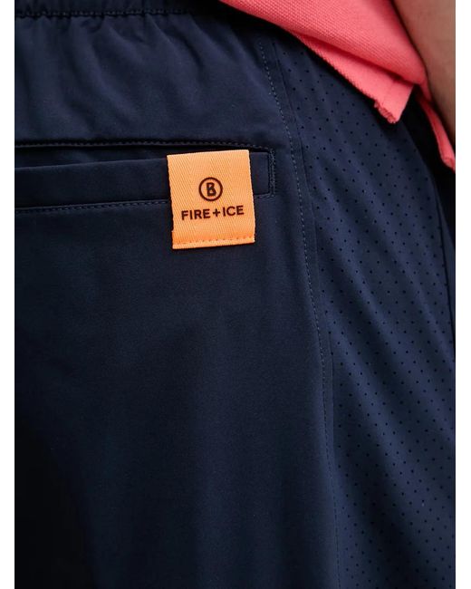 Bogner Fire + Ice Blue Pavel Logo-Print Drawstring Shorts for men