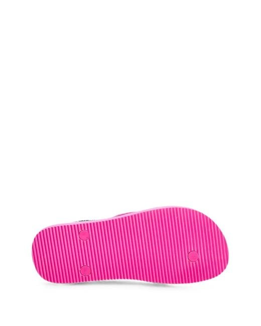 Versace Jeans Couture Pink Logo-Print Flip-Flops