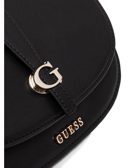 Guess Black Logo-Detail Shoulder Bag