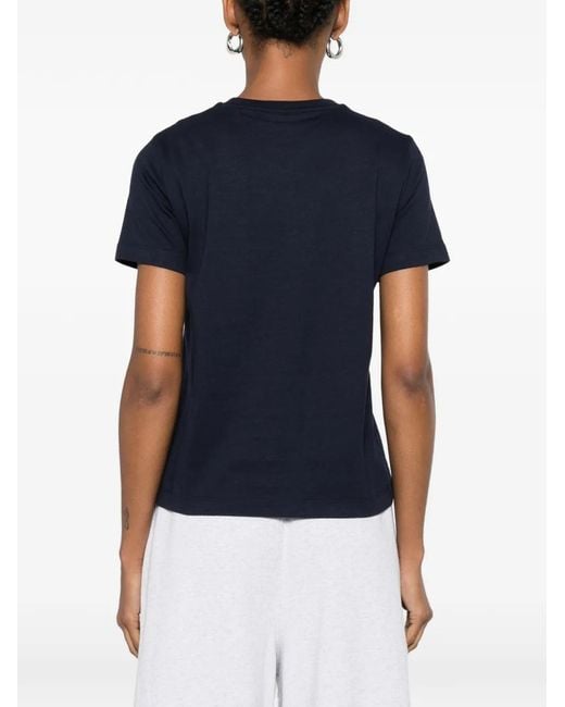 Gant Blue Logo-Embroidered Short-Sleeve T-Shirt
