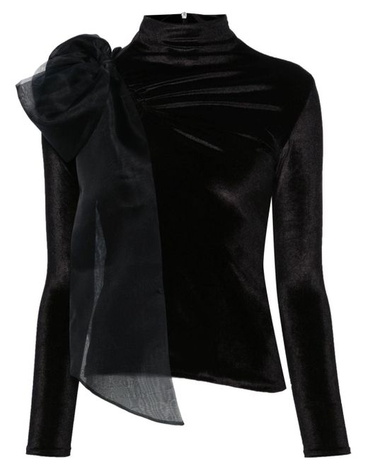 Atu Body Couture Black High-neck Velvet Top