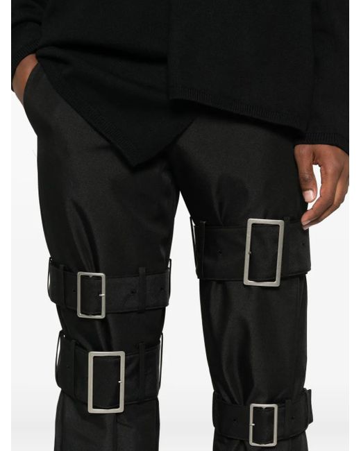 メンズ Comme des Garçons バックル ベルテッドパンツ Black