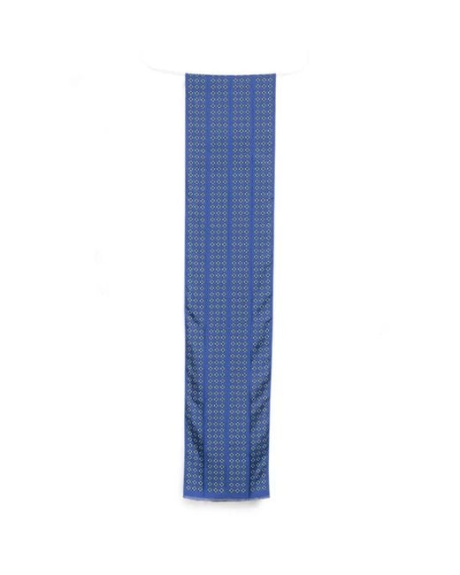 Tom Ford Blue Geometric-Pattern Scarf for men