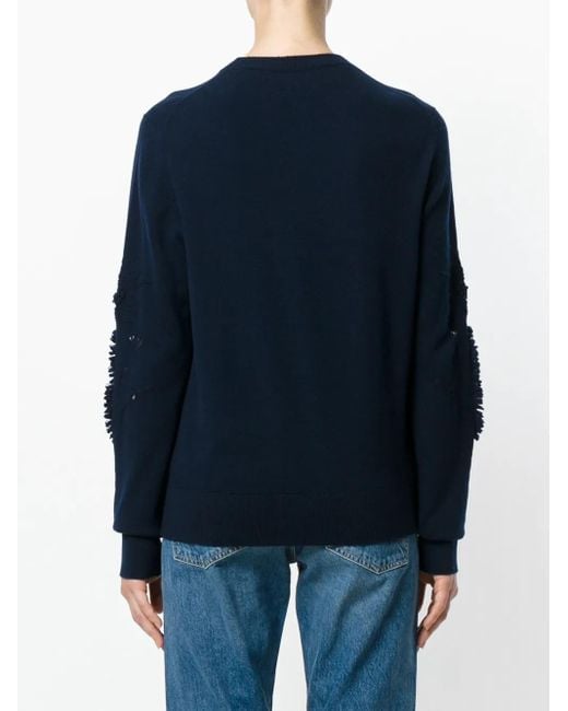 Barrie Blue Romantic Timeless Cashmere Round Neck Pullover