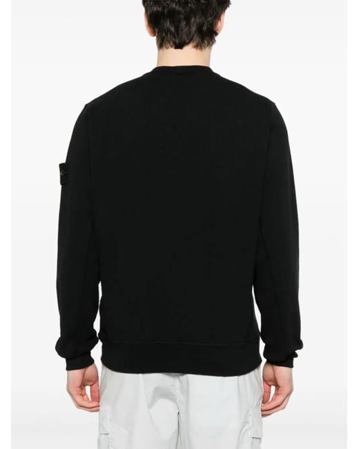 メンズ Stone Island コンパスバッジ スウェットシャツ Black