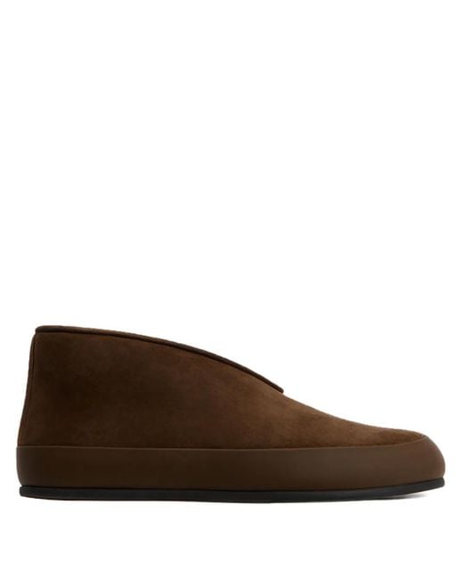 12 STOREEZ Brown Shearling Suede Loafers