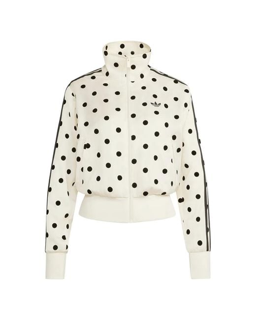 Adidas White Veste Zippée À Pois