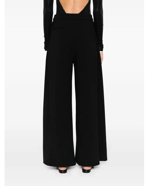 Loulou Black Pleat-Detail Palazzo Pants