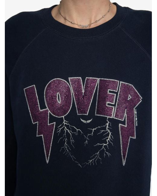 Zadig & Voltaire Blue Embellished-Graphic Sweatshirt