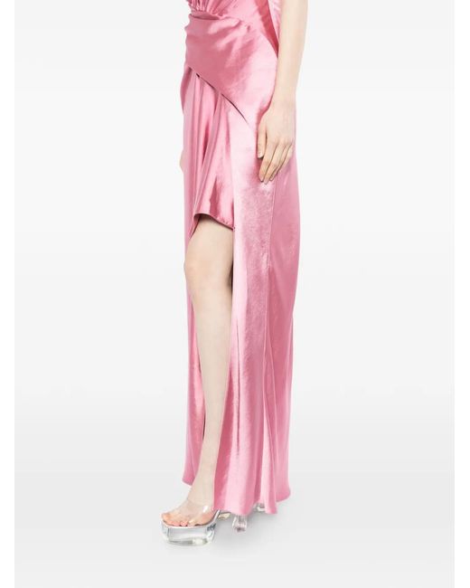 Amsale Pink Draped Maxi Dress