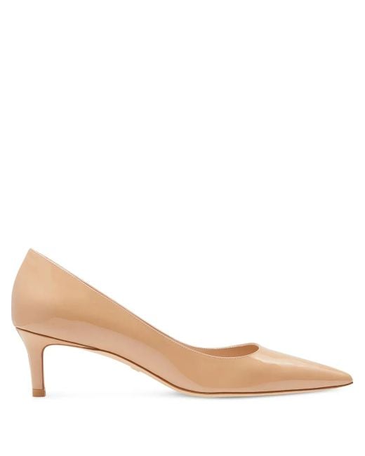 Stuart Weitzman Natural 50Mm Stuart Pointed Heeled Pumps