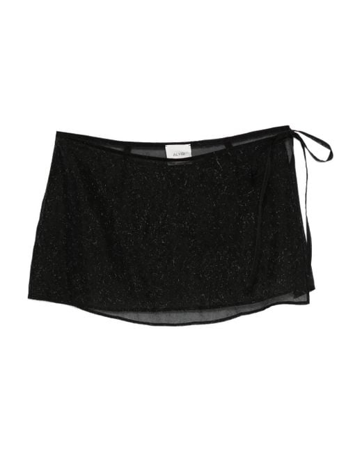 Alysi メタリック ラップスカート Black