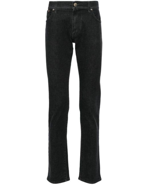 Corneliani Mid Waist Jeans Met Toelopende Pijpen in het Black voor heren