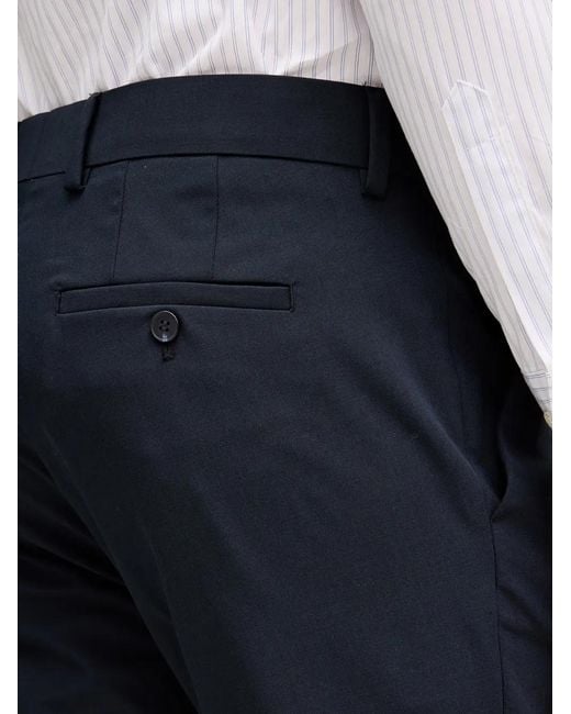 Sisley Blue Pressed-Crease Tailored Trousers for men