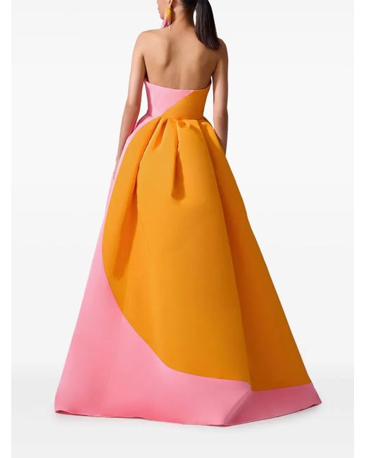 Carolina Herrera Circle ストラップレス ドレス Orange