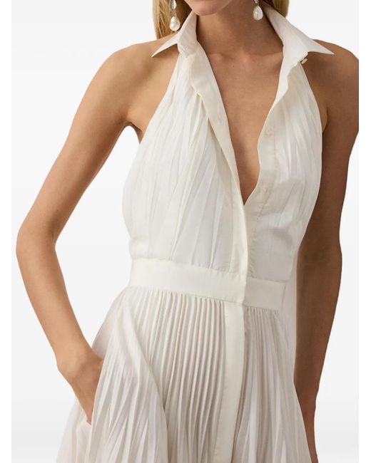 Ralph Lauren White Eldred Pleated Maxi Dress