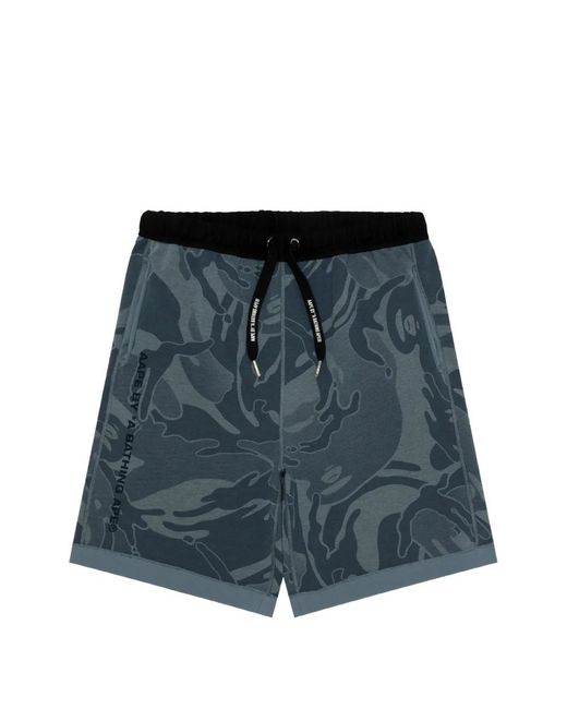 Aape By A Bathing Ape Blue Camouflage-Print Reversible Shorts for men