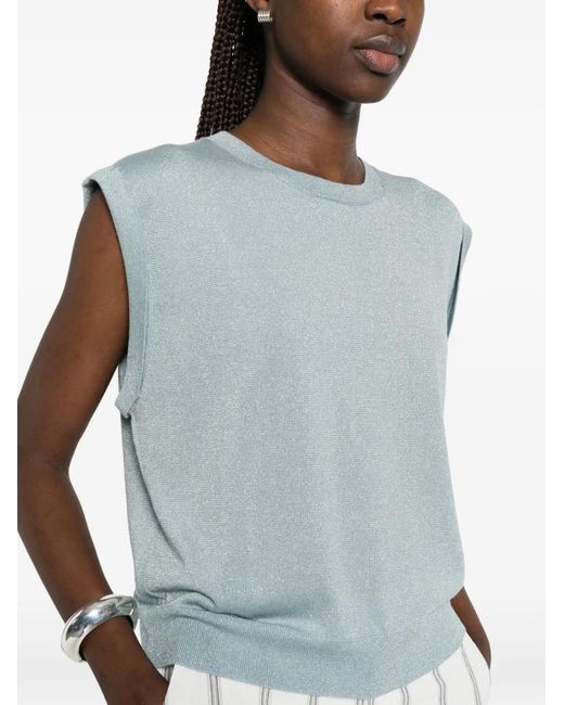 ABSOLUT CASHMERE Blue Sleeveless Top