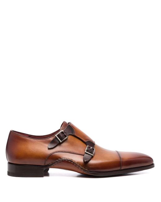Magnanni Shoes Brown Buckle-fastened Monk Shoes for men