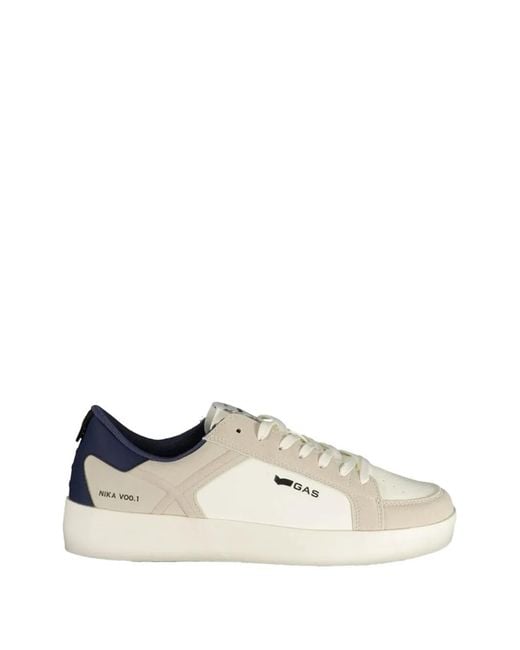 Gas White Nika Voo.1 Panelled-Perforated Sneakers for men