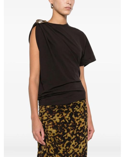 Christopher Esber Black Draped Ring-Detail Top