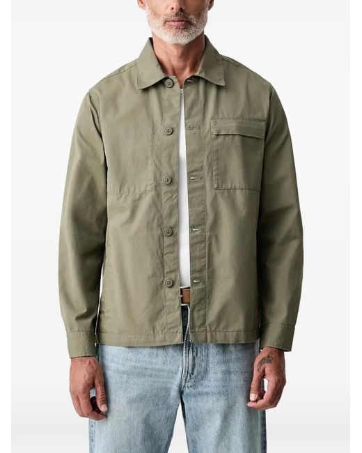 Barbour Green Sherburn Button-Down Chest-Pocket Overshirt for men
