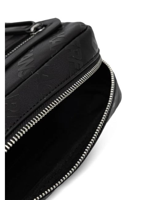 Karl Lagerfeld Black Logo-Embossed Belt Bag for men