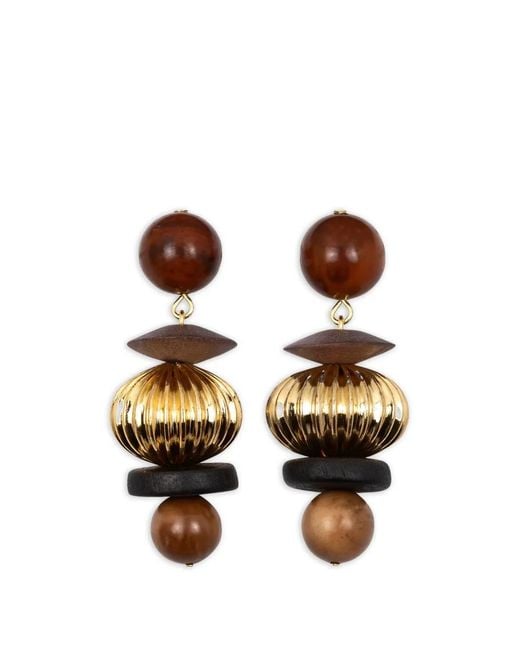 Jennifer Behr Metallic Lavon Beaded Drop Earrings