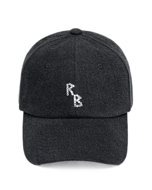Ruslan Baginskiy Black Crystal-Embroidered Denim Baseball Cap
