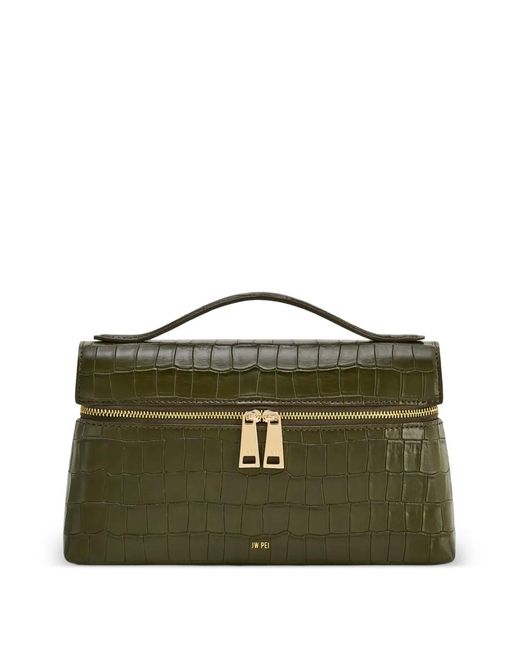 JW PEI Green Thea Crocodile-Effect Tote Bag