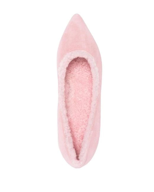 Age of Innocence Pink Juliette Shearling Low-Heel Pumps