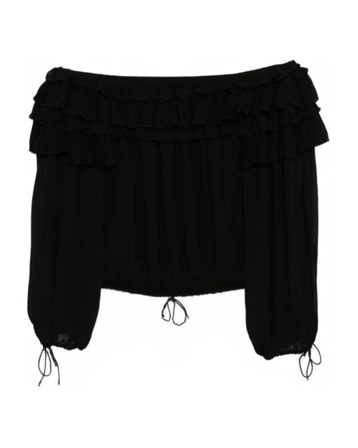 Cynthia Rowley Black Ruffled Blouse