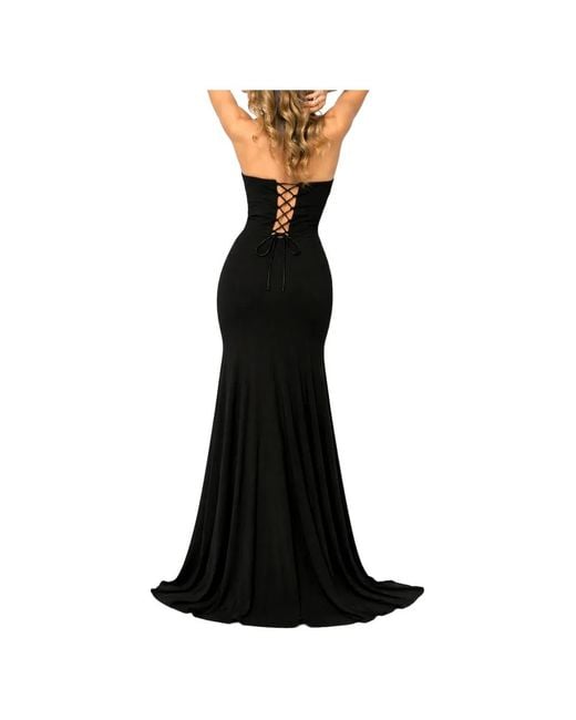 ROSERRY Black Robe-Bustier Longue Cannes