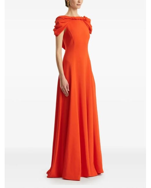 Robe Longue En Cady Oscar de la Renta en coloris Orange