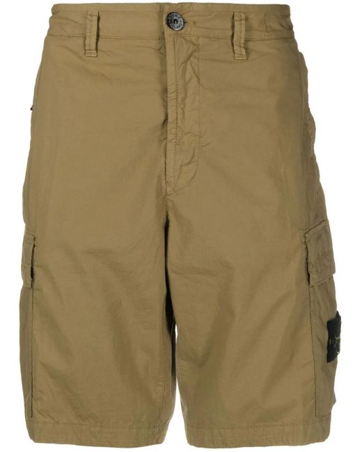 Stone Island Natural Bark Cargo Bermuda Shorts for men