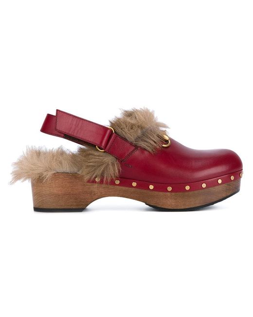 Gucci Red 'Amstel' Clogs