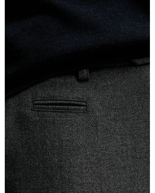 Les Deux Black Como Herringbone Trousers for men