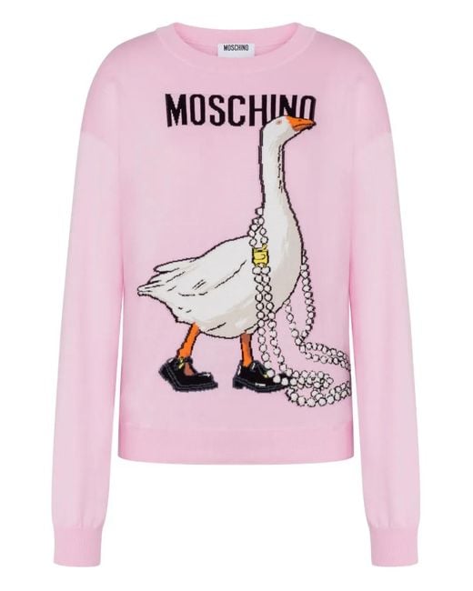 Moschino Pink Goose Pure Cotton Pullover