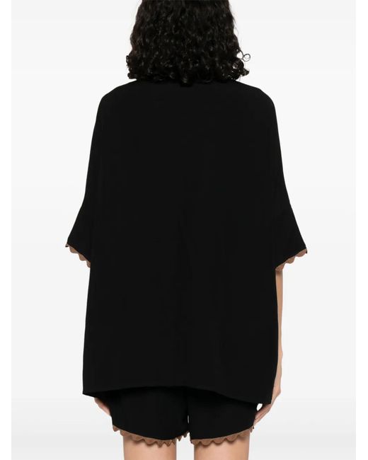 MOUTAKI Black Jersey Polo Top