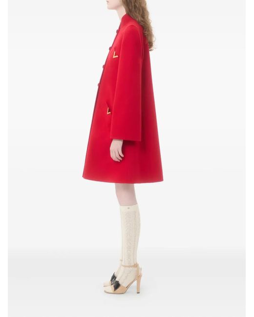Valentino Garavani Red Compact Drap Coat