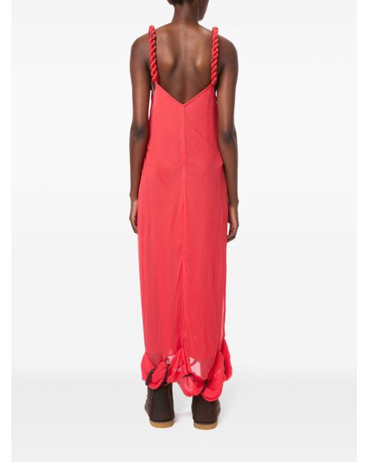 J.W. Anderson Red Tassel-Strap Twisted Dress