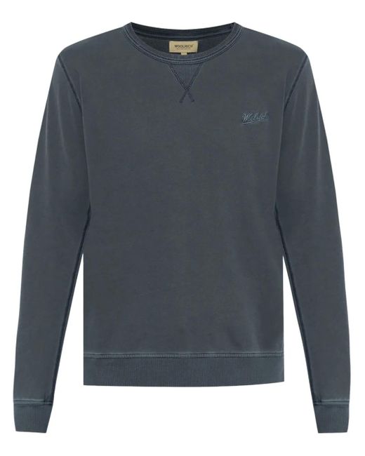 Woolrich Gray Embroidered Logo Sweatshirt for men