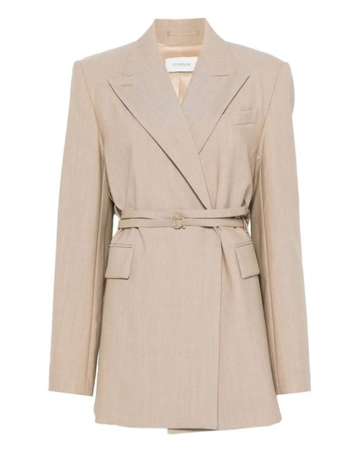 Sportmax ベルテッド ジャケット Natural