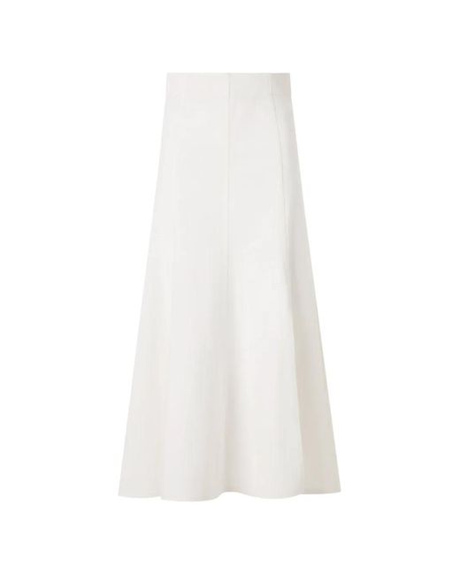 Akris Punto White Pleated Flared Midi Skirt