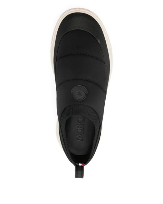 Moncler Black Sports Shoes With Logo Patch for men