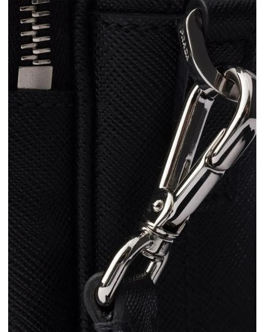 Prada Black Saffiano Leather Shoulder Bag for men