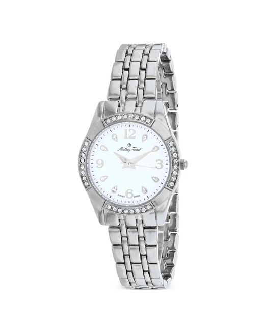 Mathey-Tissot White Fleury Crystal-Embellished 30Mm Watch