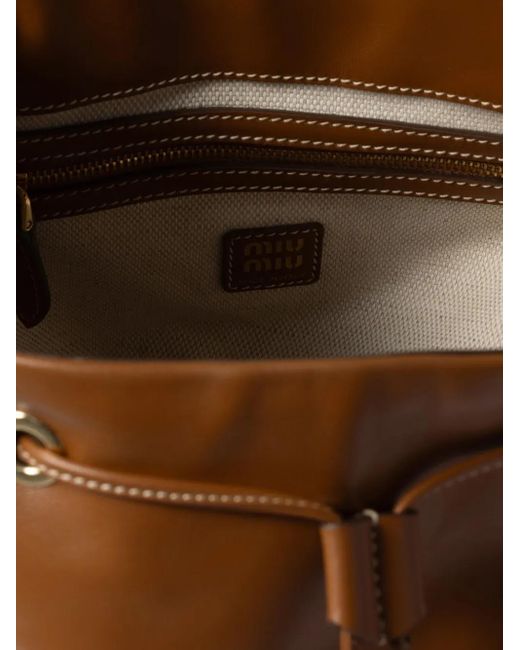 Miu Miu レザー バックパック Brown