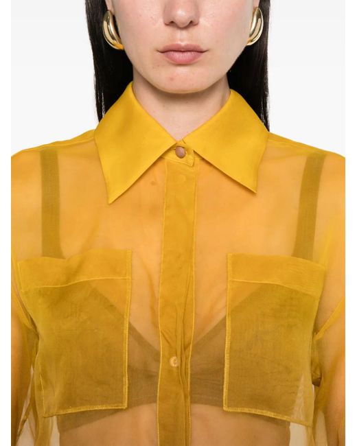 Max Mara Yellow Semi-Sheer Shirt