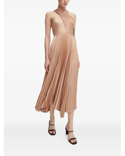 A.L.C. Natural Athena Pleated Maxi Dress
